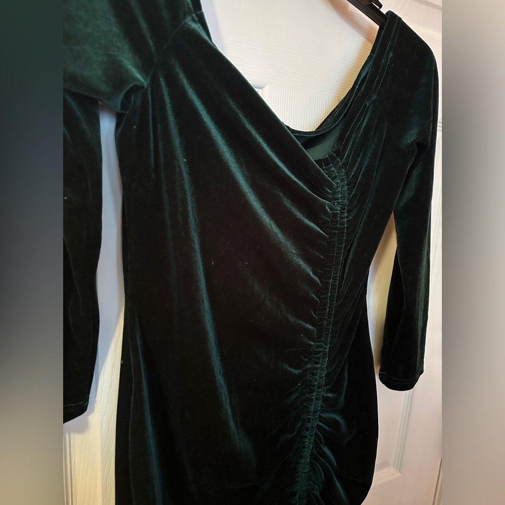 Emerald Body-Con dress. Adjustable length (draw-string). Worn once!